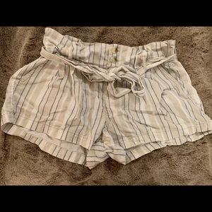 High Waisted Paper Bag Shorts
